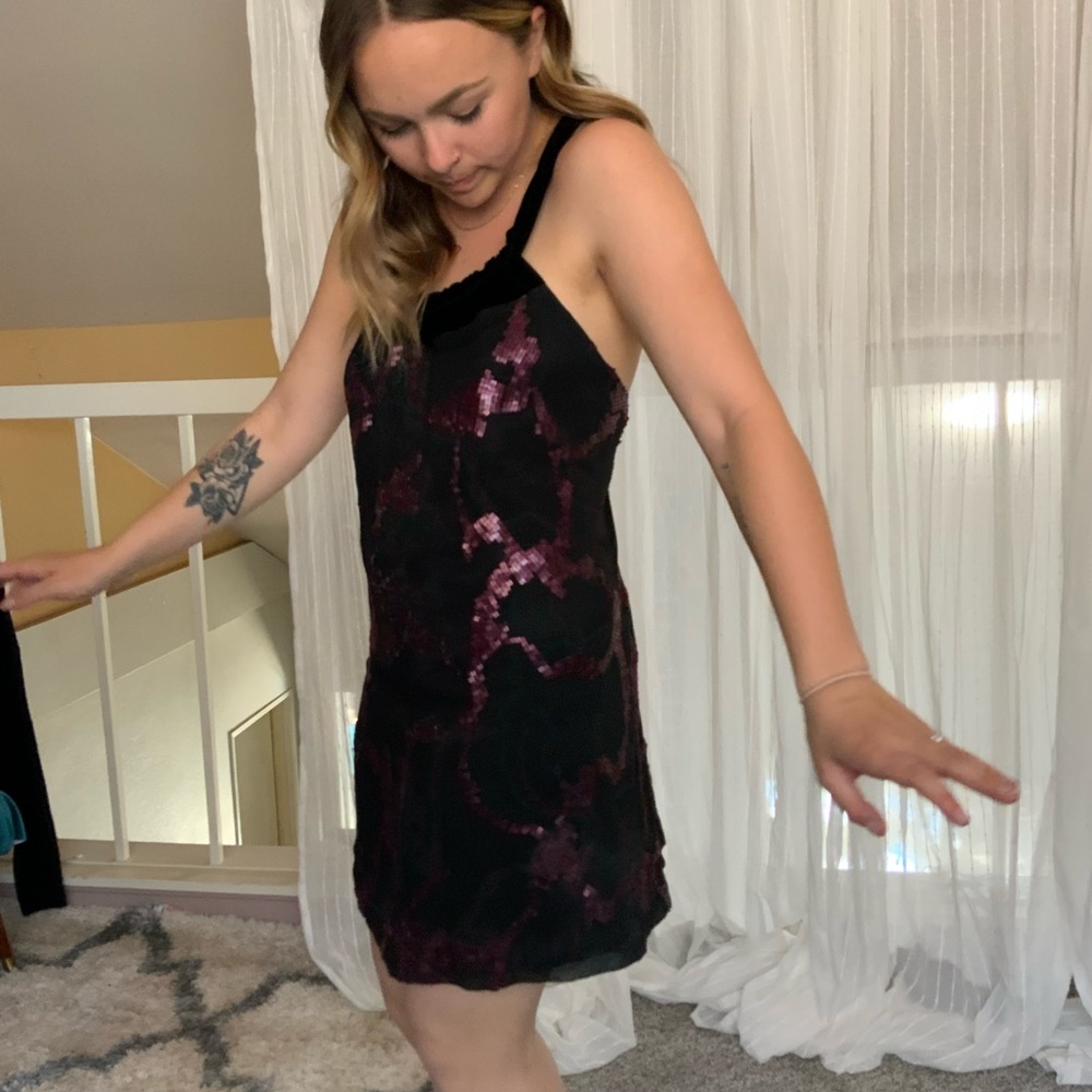 Poleci sequined little black dress
